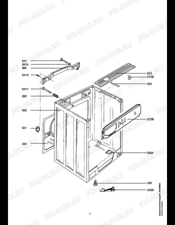 Взрыв-схема стиральной машины Aeg LAVW1057 - Схема узла Housing 001